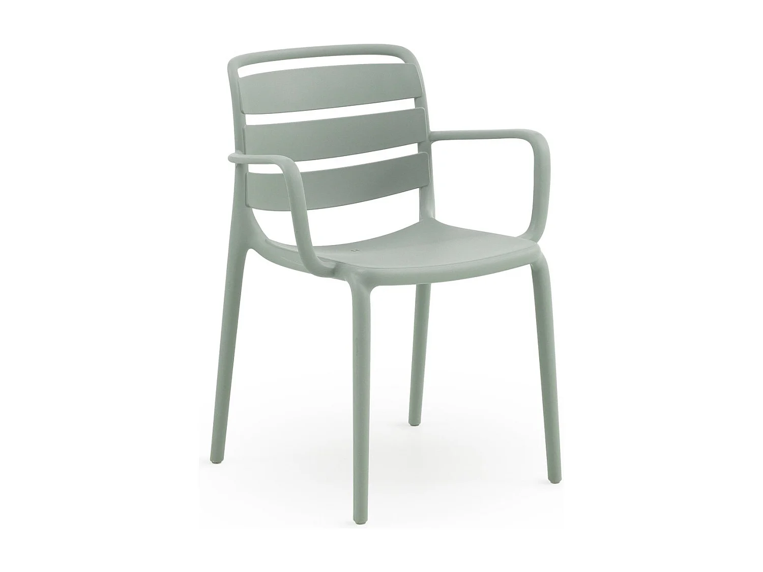 Lot de 4 fauteuils en polypropylène couleur pistache