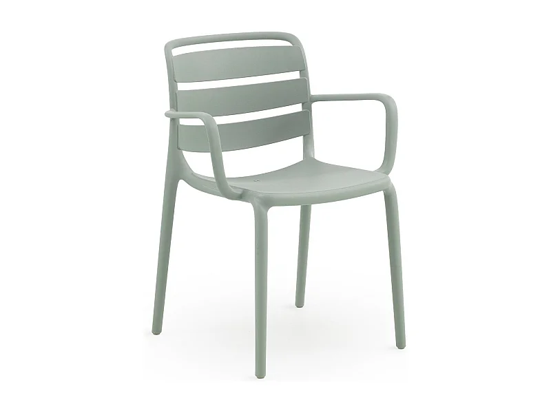 4er-Pack pistazienfarbene Polypropylen-Sessel