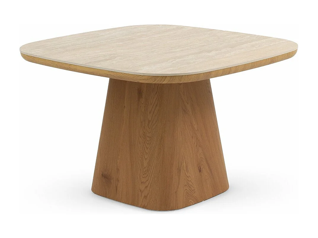 Table de salle à manger en chêne plaqué avec plateau en céramique