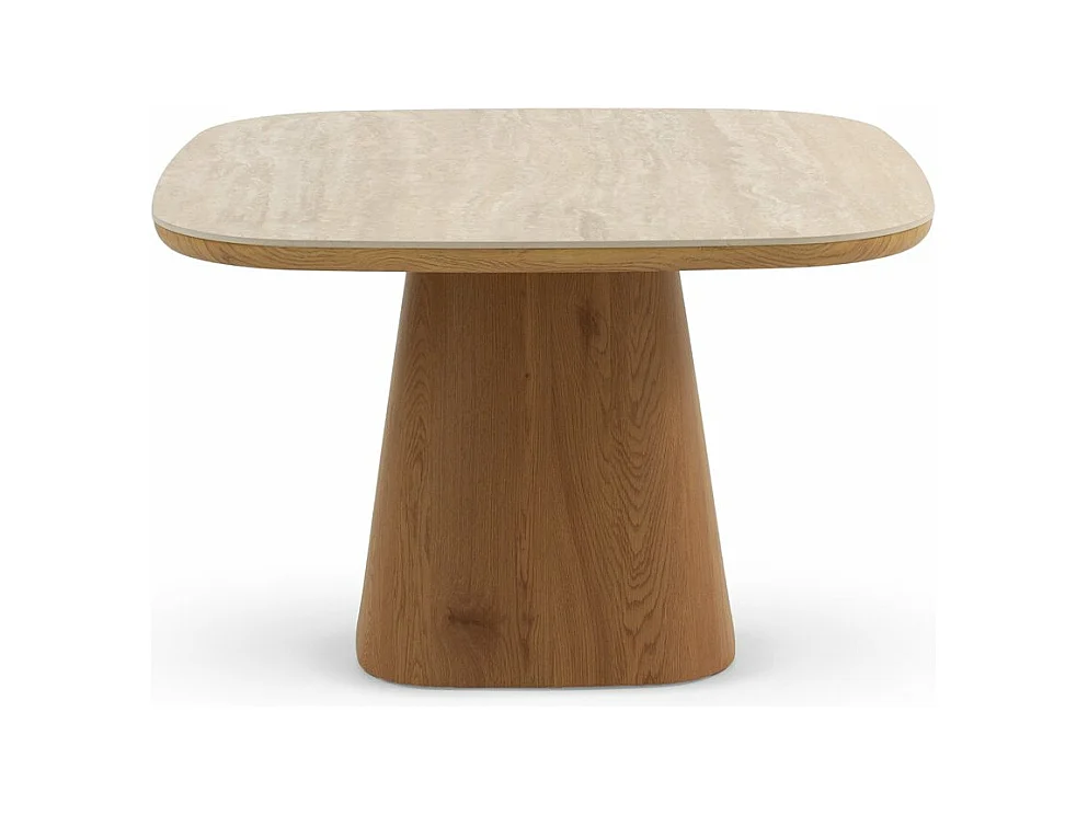 Table de salle à manger en chêne plaqué avec plateau en céramique