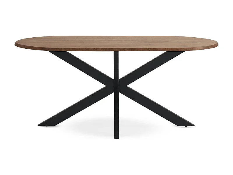 Table de salle à manger ovale 180x90 en bois d'acacia