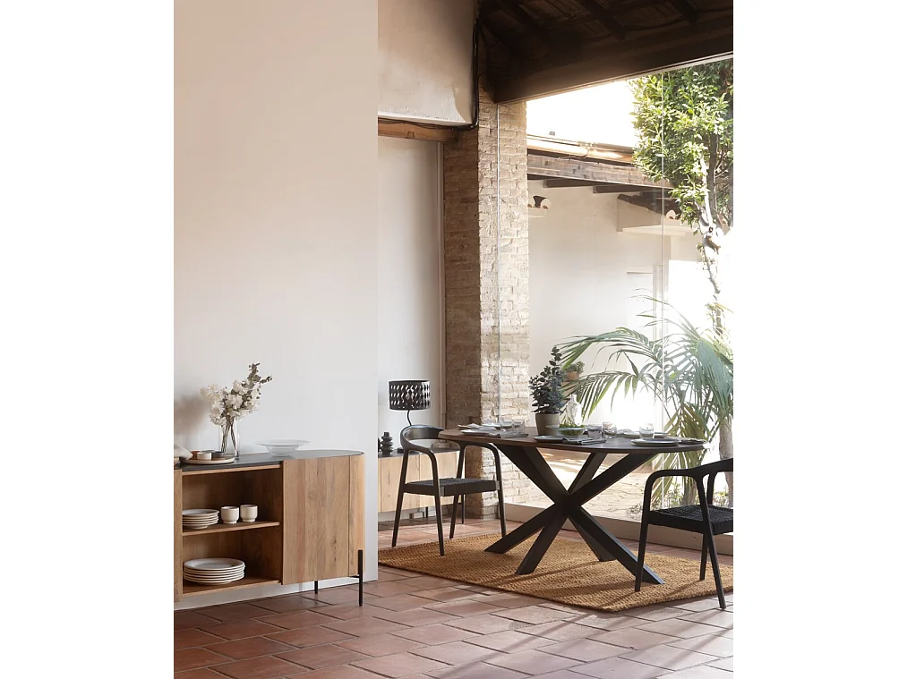 Ovale eettafel 180x90 van acaciahout