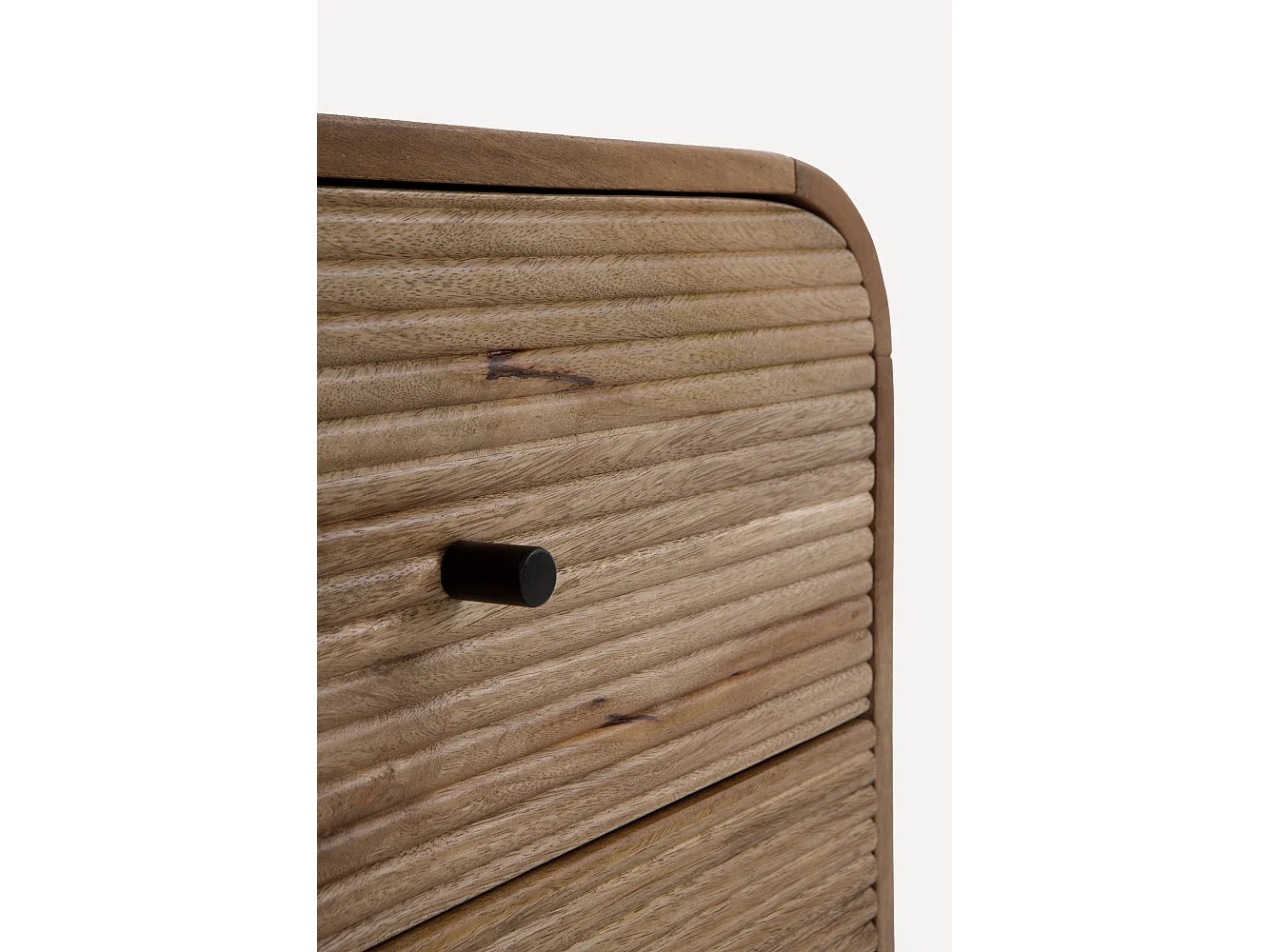 Commode aux contours arrondis en bois massif de manguier avec 6 tiroirs