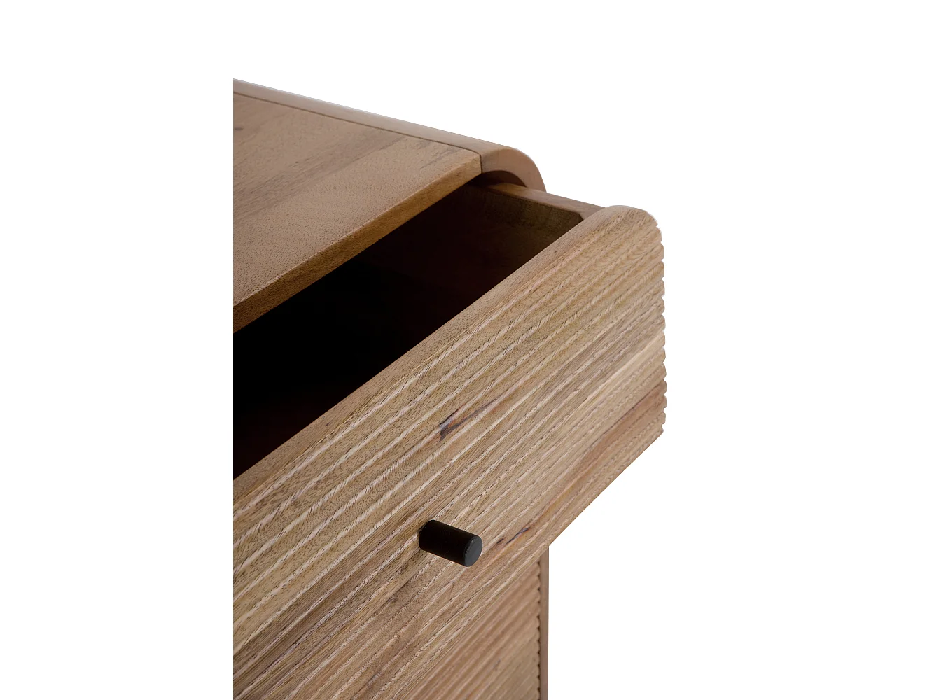 Commode aux contours arrondis en bois massif de manguier avec 6 tiroirs