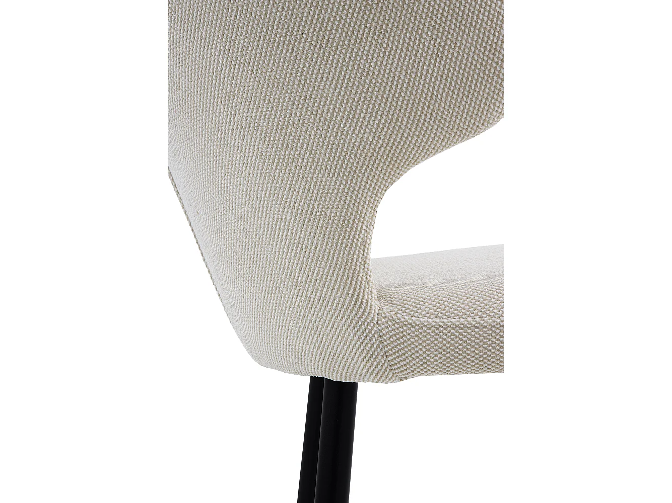 2er-Pack gepolsterten Hockern in der Farbe beige mit schwarzen Metallbeinen