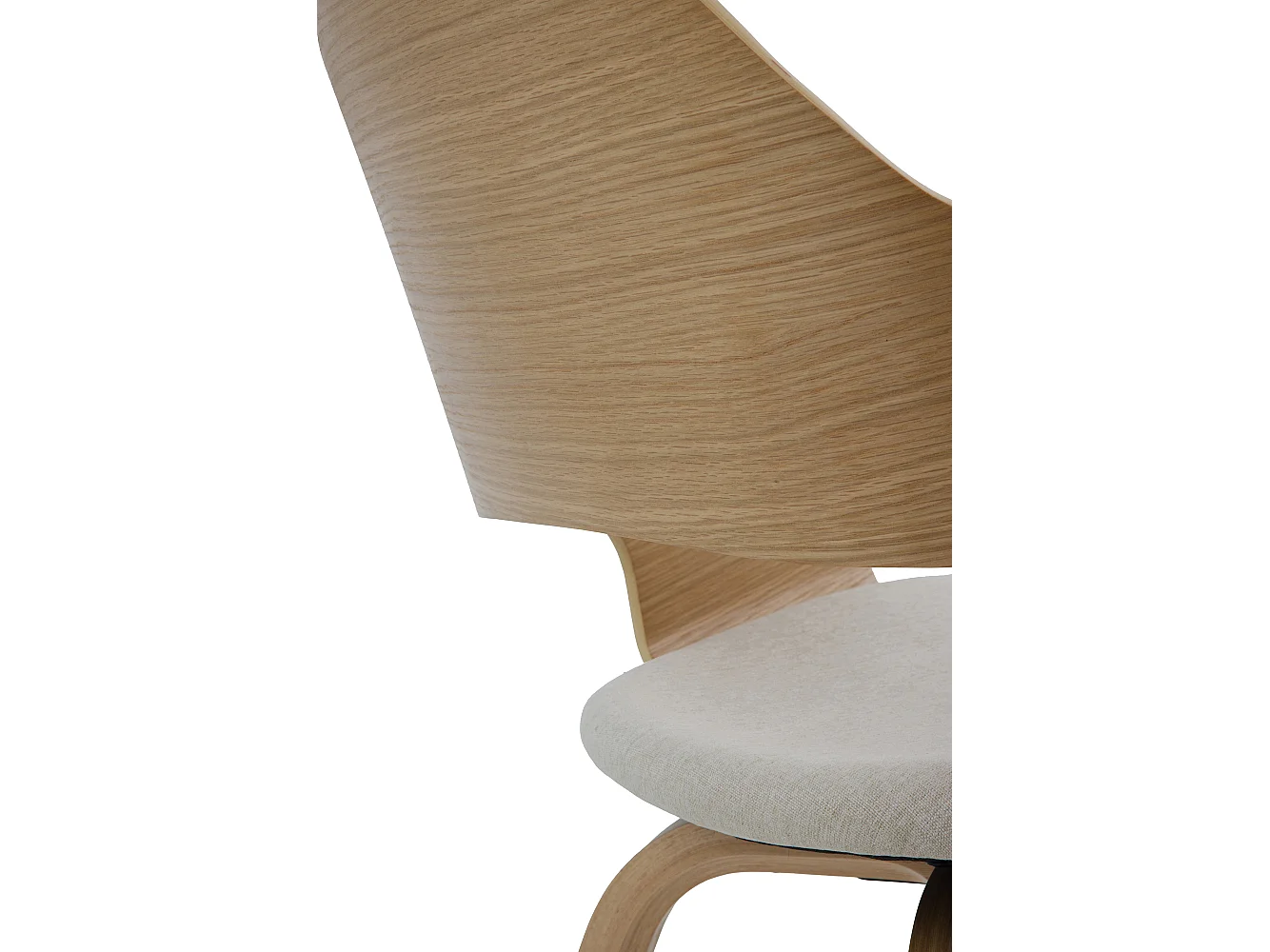 Pack de 4 sillones madera contrachapado roble asiento tapizado