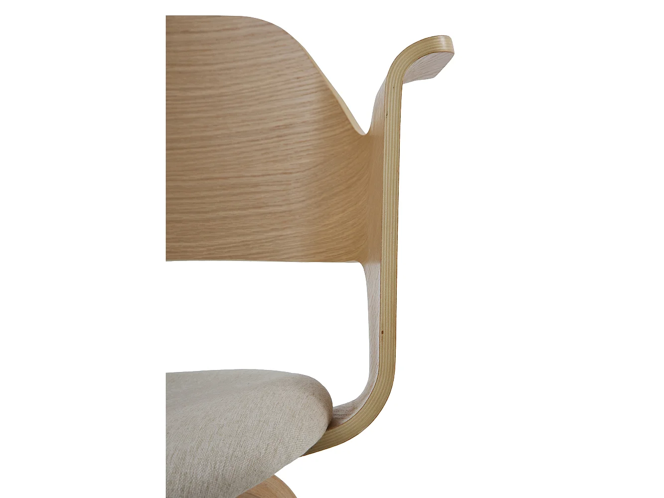 Pack de 4 sillones madera contrachapado roble asiento tapizado