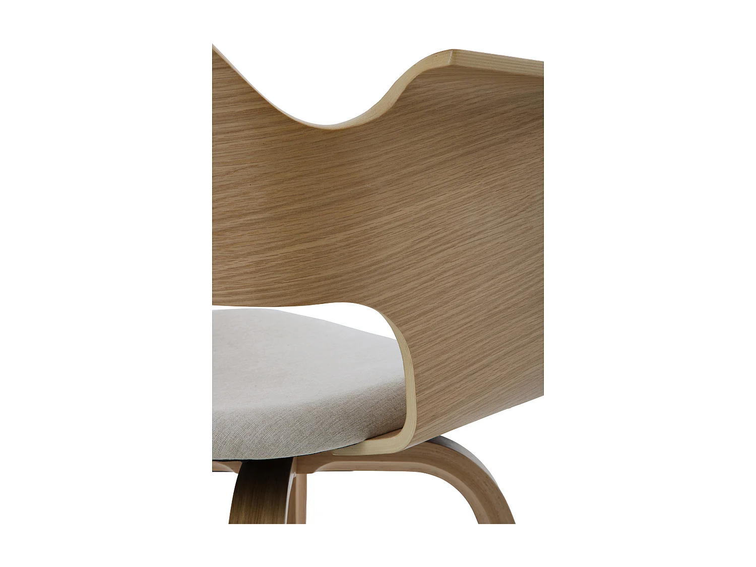 Pack de 4 sillones madera contrachapado roble asiento tapizado