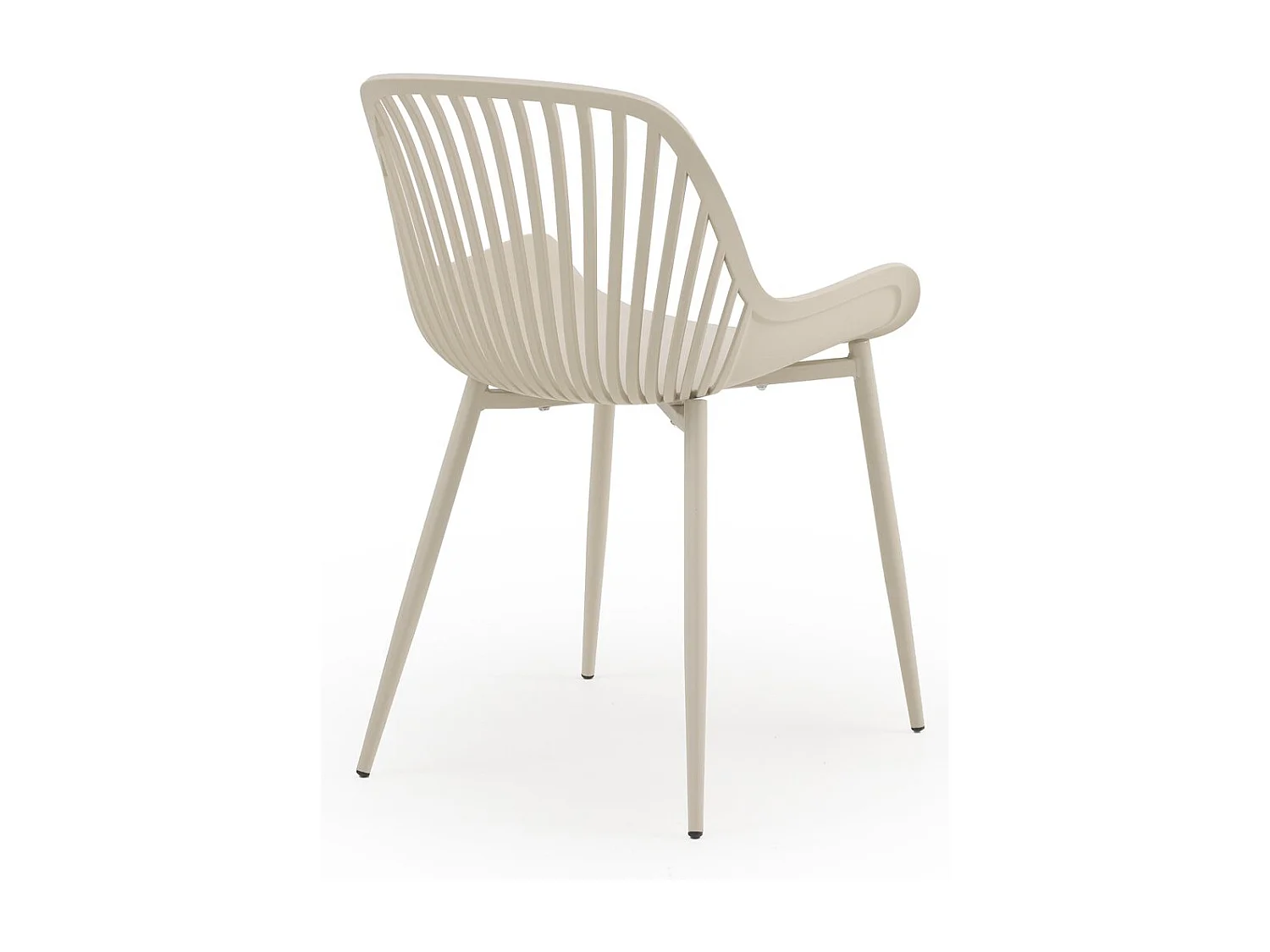 Lot de 4 chaises en polypropylène couleur crème avec pieds métalliques