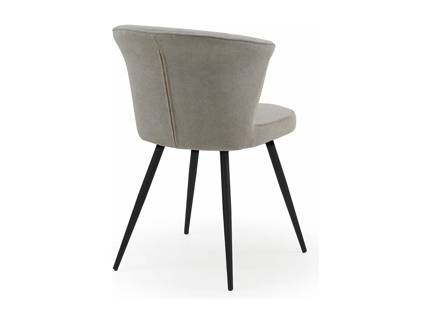 Set di 4 sedie imbottite color cappuccino gambe in metallo nero