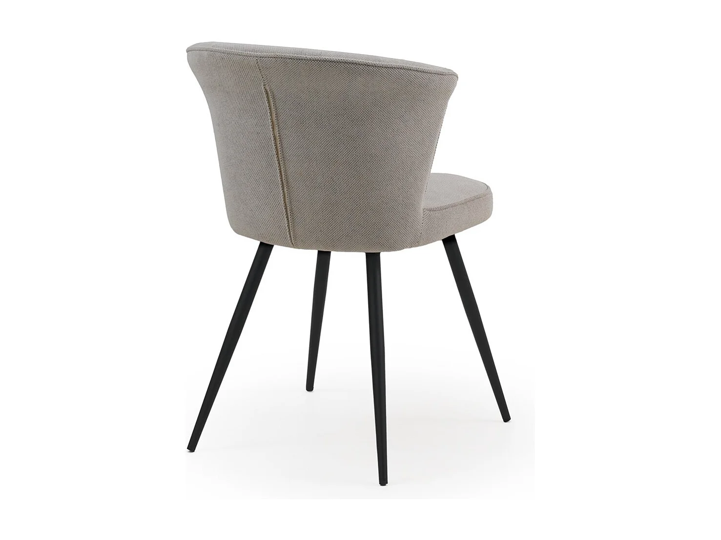 Lot de 4 chaises rembourrées couleur cappuccino avec pieds métalliques noirs