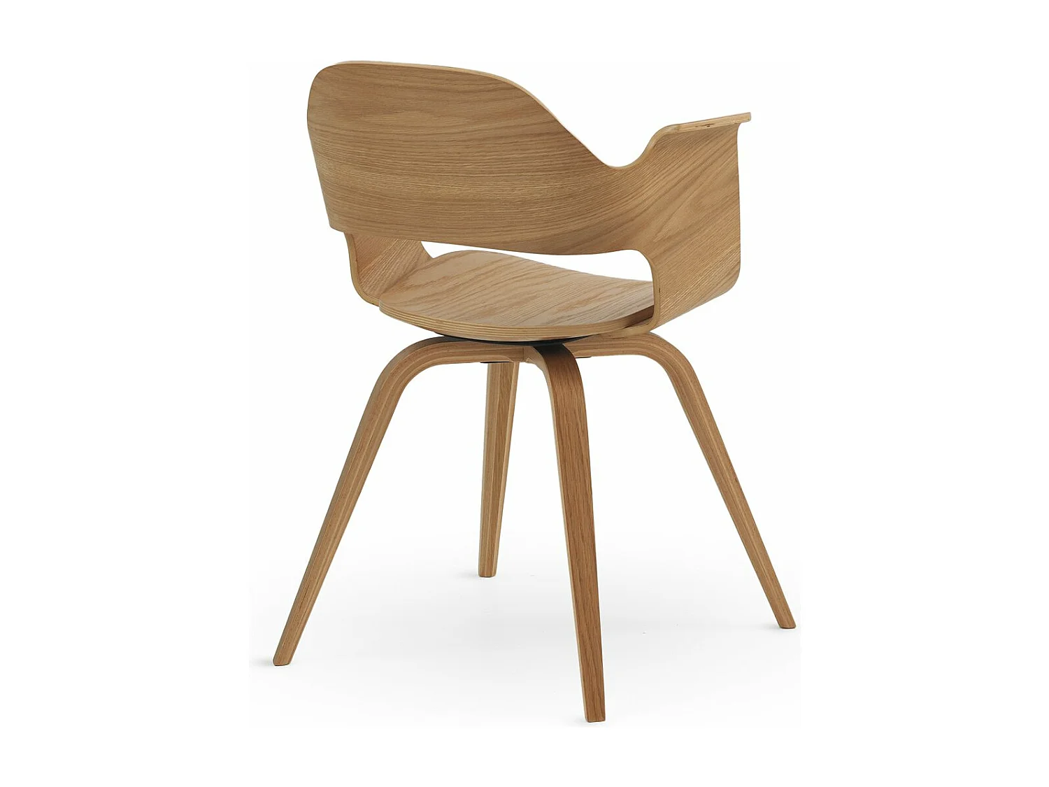 Lot de 4 fauteuils en contreplaqué de chêne