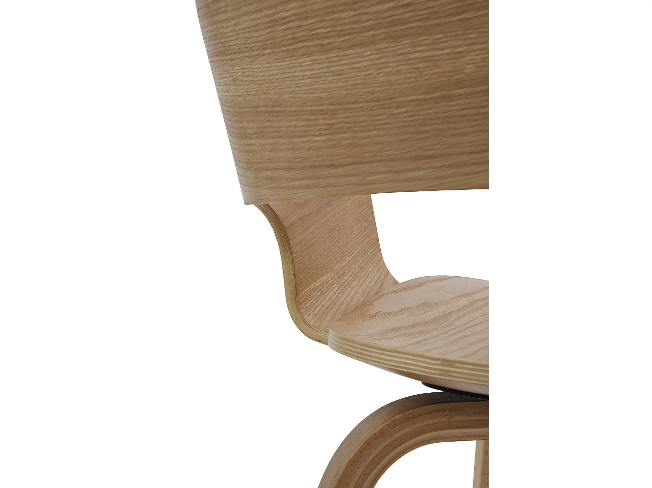 Lot de 4 fauteuils en contreplaqué de chêne