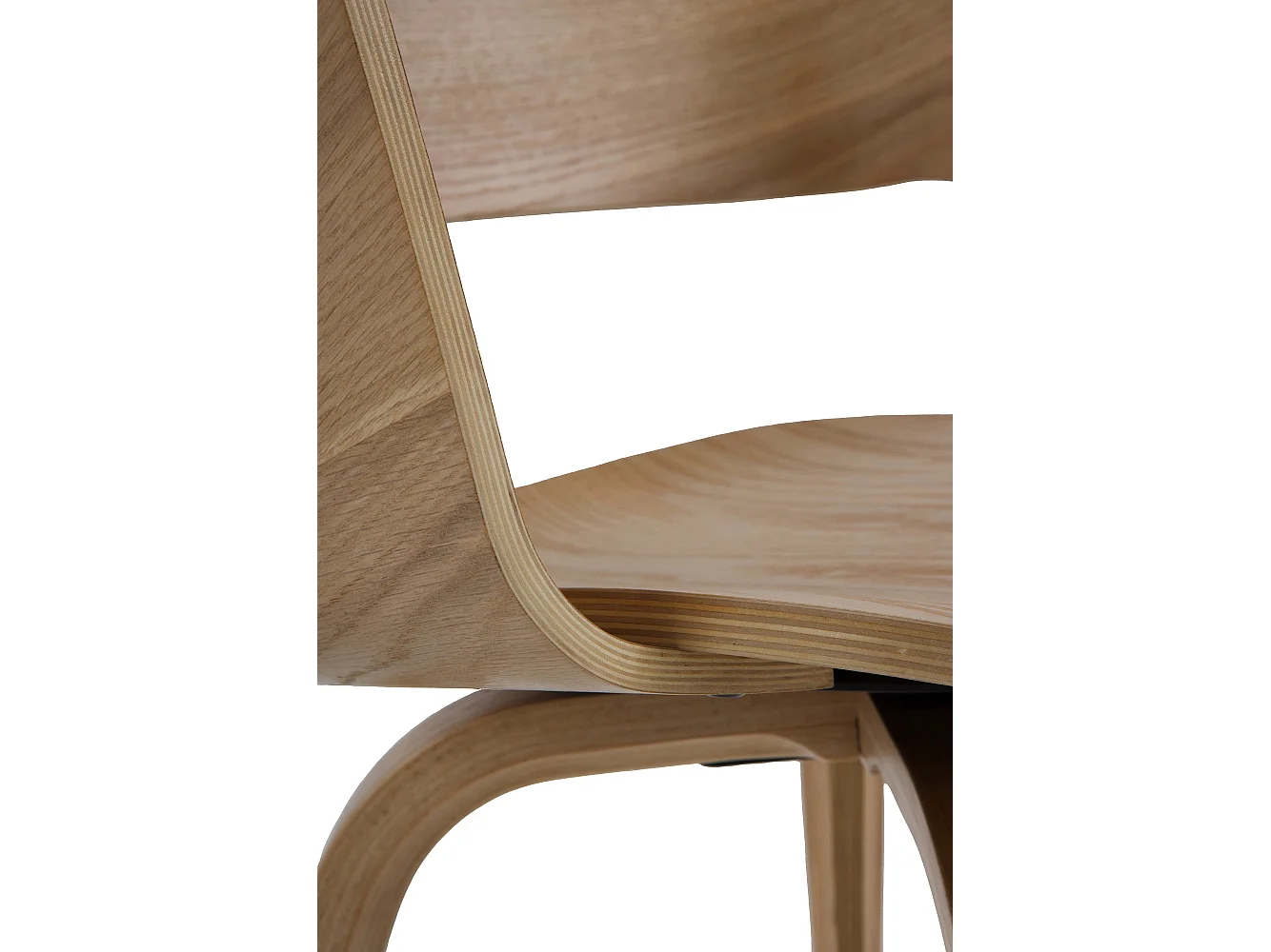 Lot de 4 fauteuils en contreplaqué de chêne