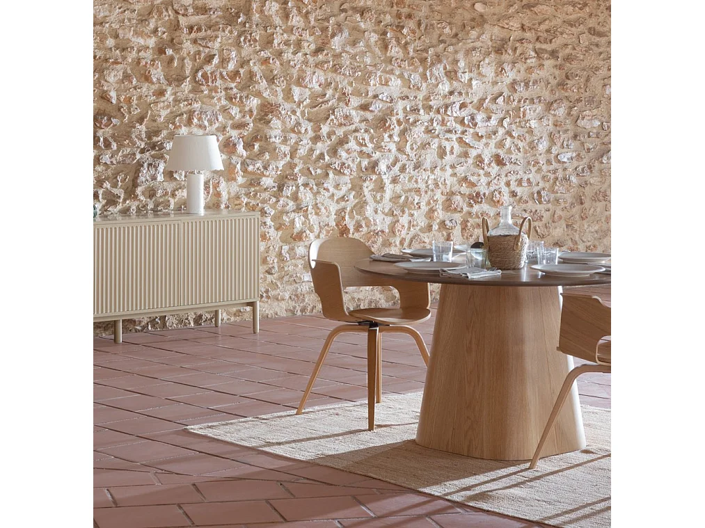 Lot de 4 fauteuils en contreplaqué de chêne