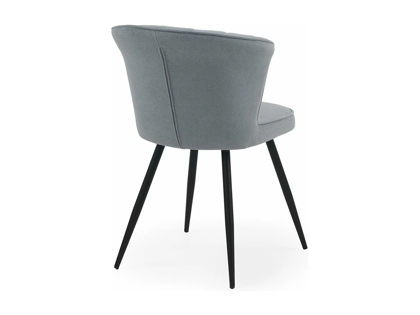 Pacote de 4 cadeiras estofadas cor azul claro com pés em metal preto