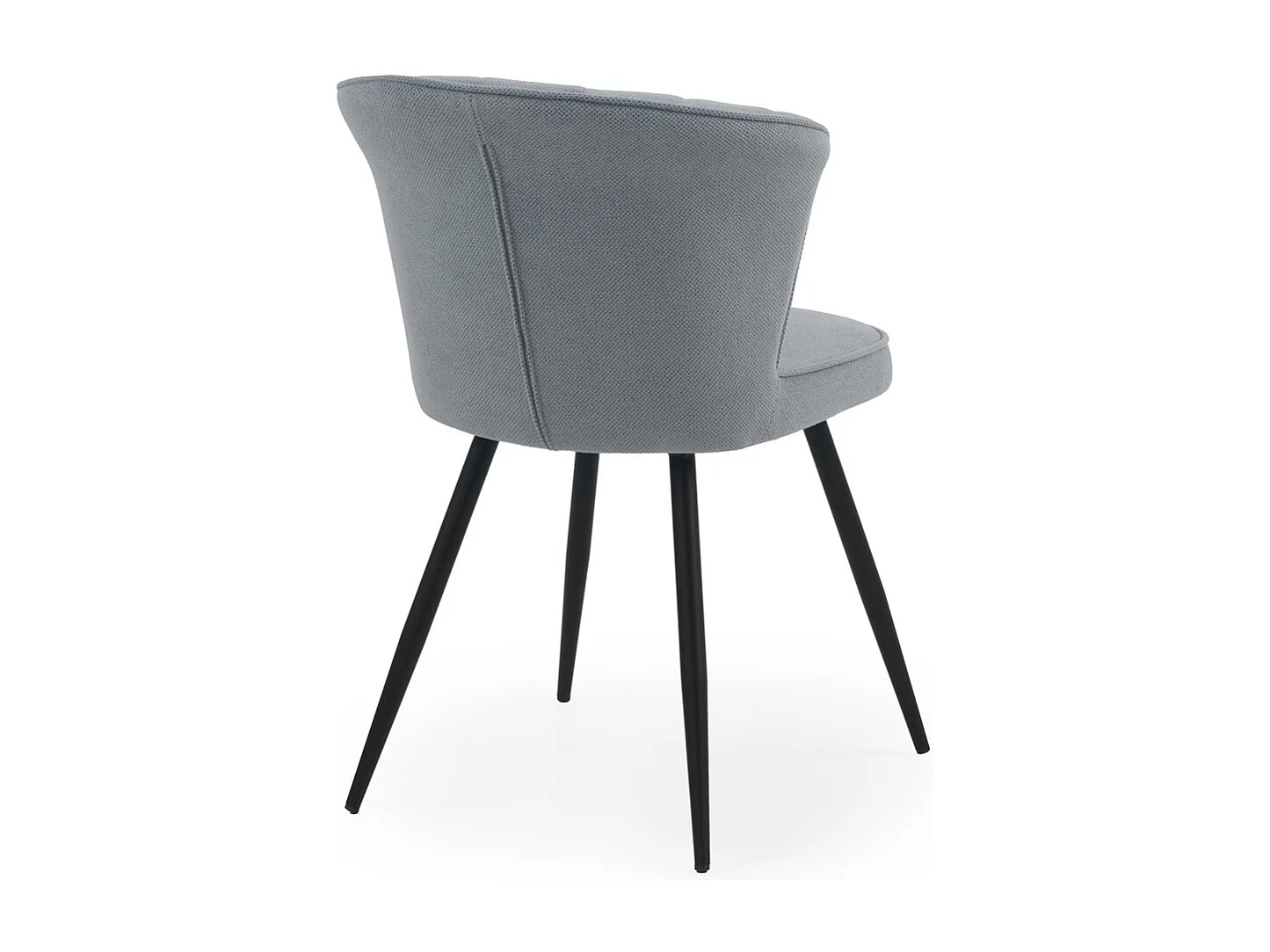 Lot de 4 chaises rembourrées couleur bleu ciel avec pieds métalliques noirs