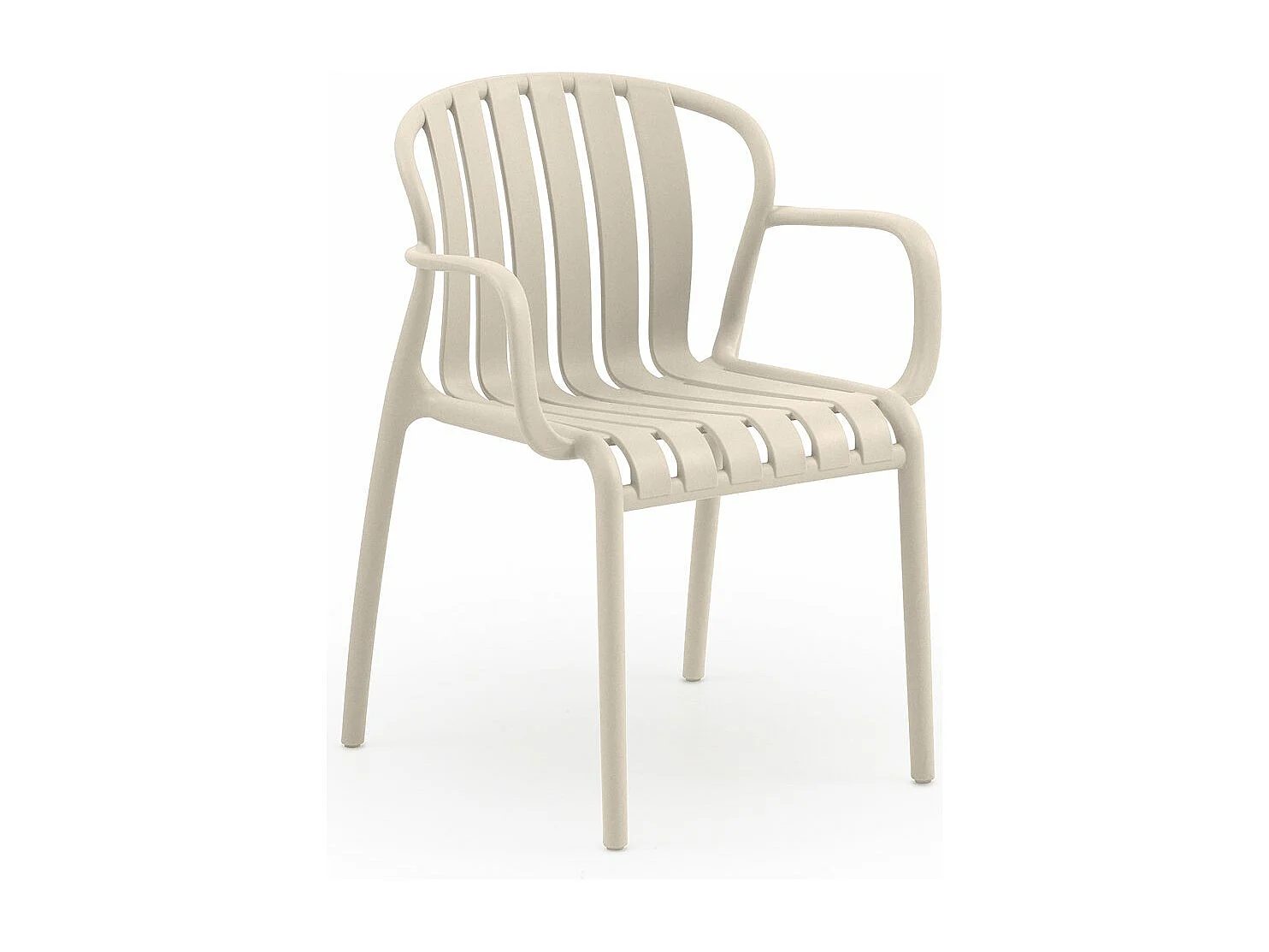 4er-Pack cremefarbenen Polypropylen-Sesseln