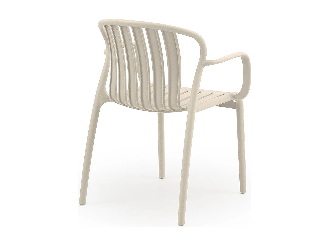 Set van 4 crèmekleurige polypropyleen fauteuils