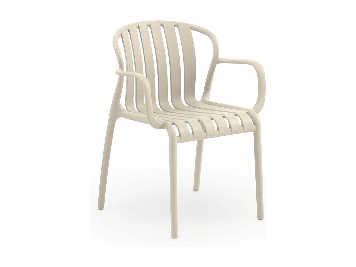 Set van 4 crèmekleurige polypropyleen fauteuils