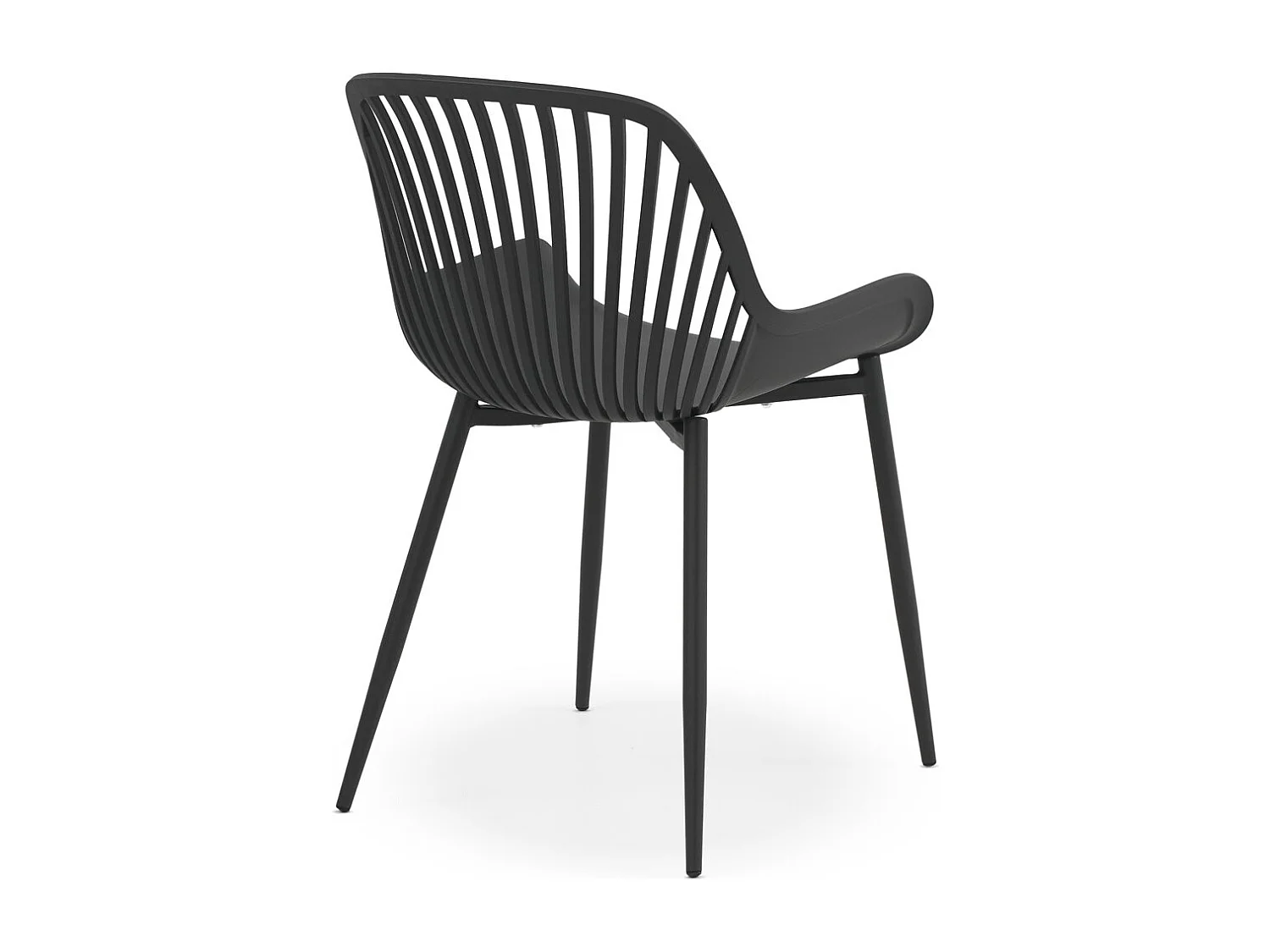 Set van 4 stoelen van grijs polypropyleen met metalen poten