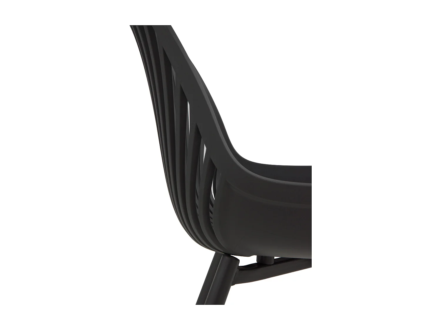 Set van 4 stoelen van grijs polypropyleen met metalen poten