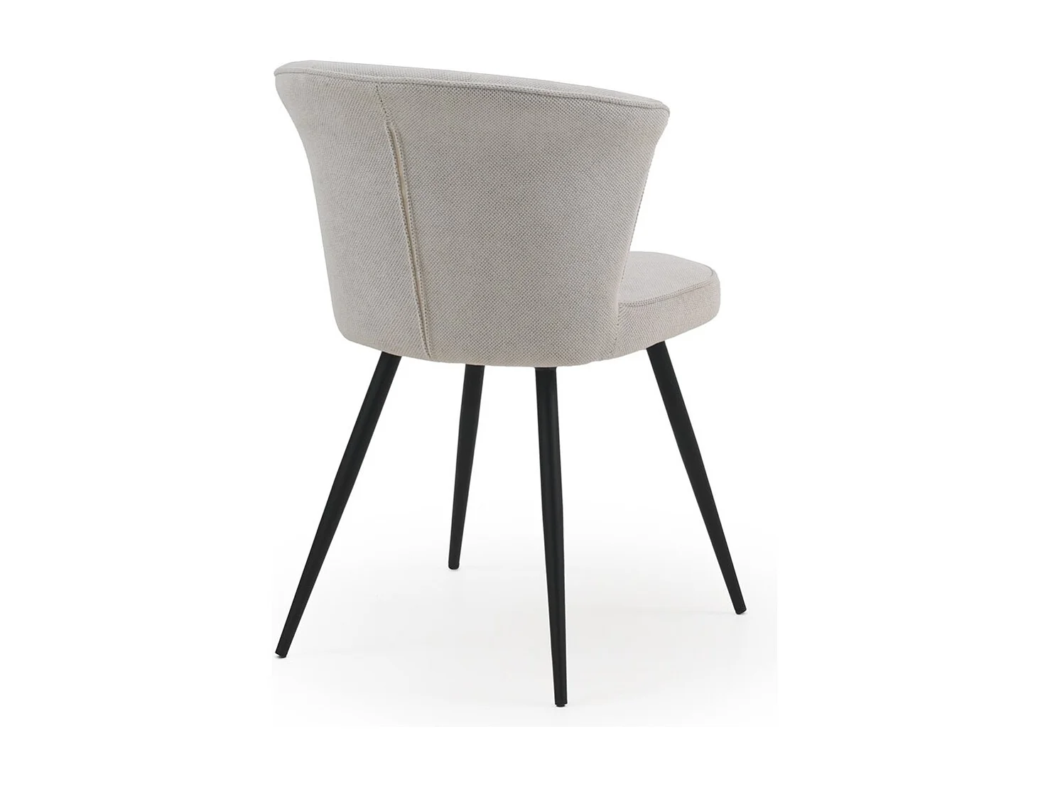 Pacote de 4 cadeiras estofadas cor de osso pernas de metal preto