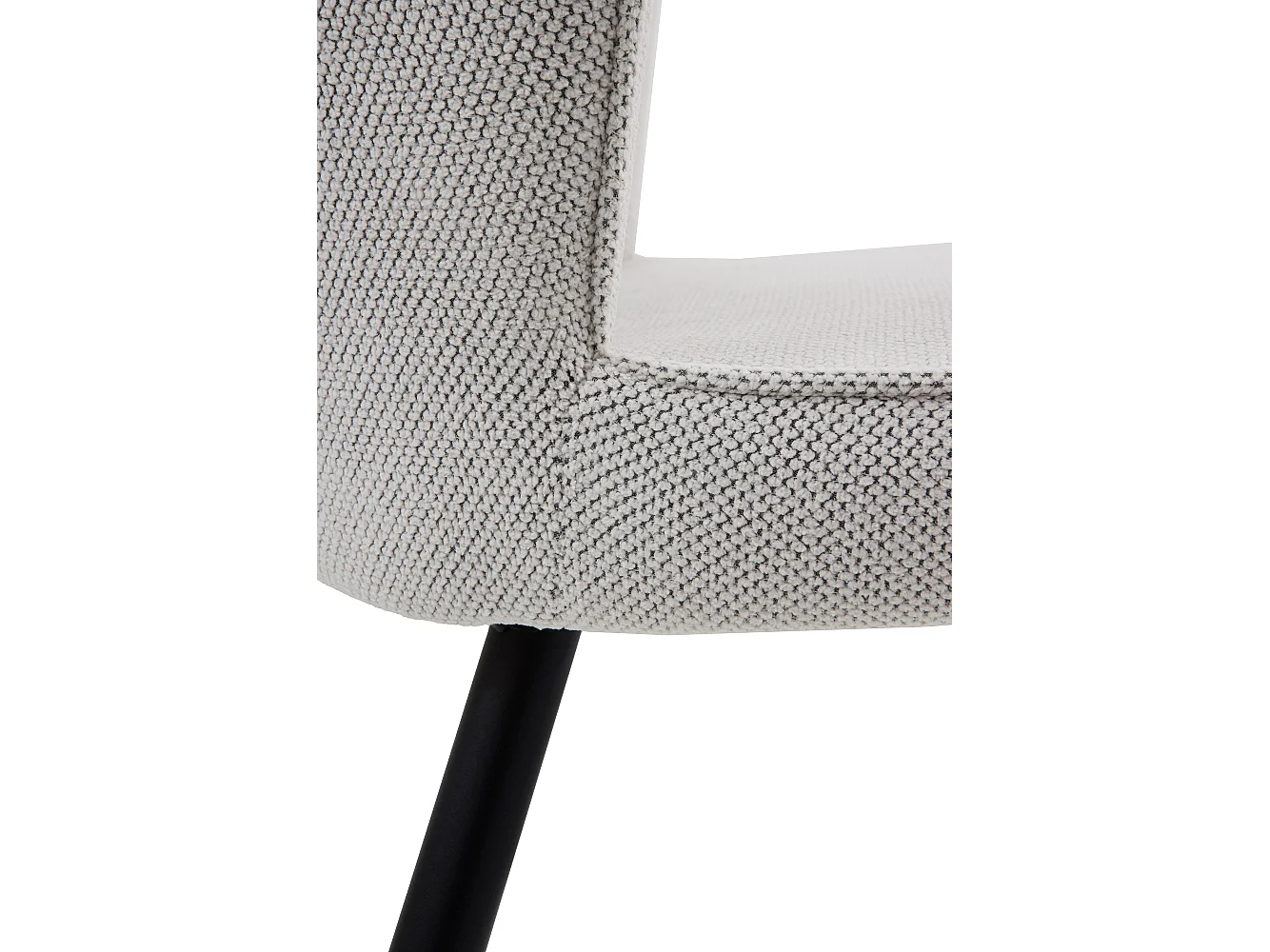 4er-Pack gepolsterten Stühlen in Knochenfarbe mit schwarzen Metallbeinen