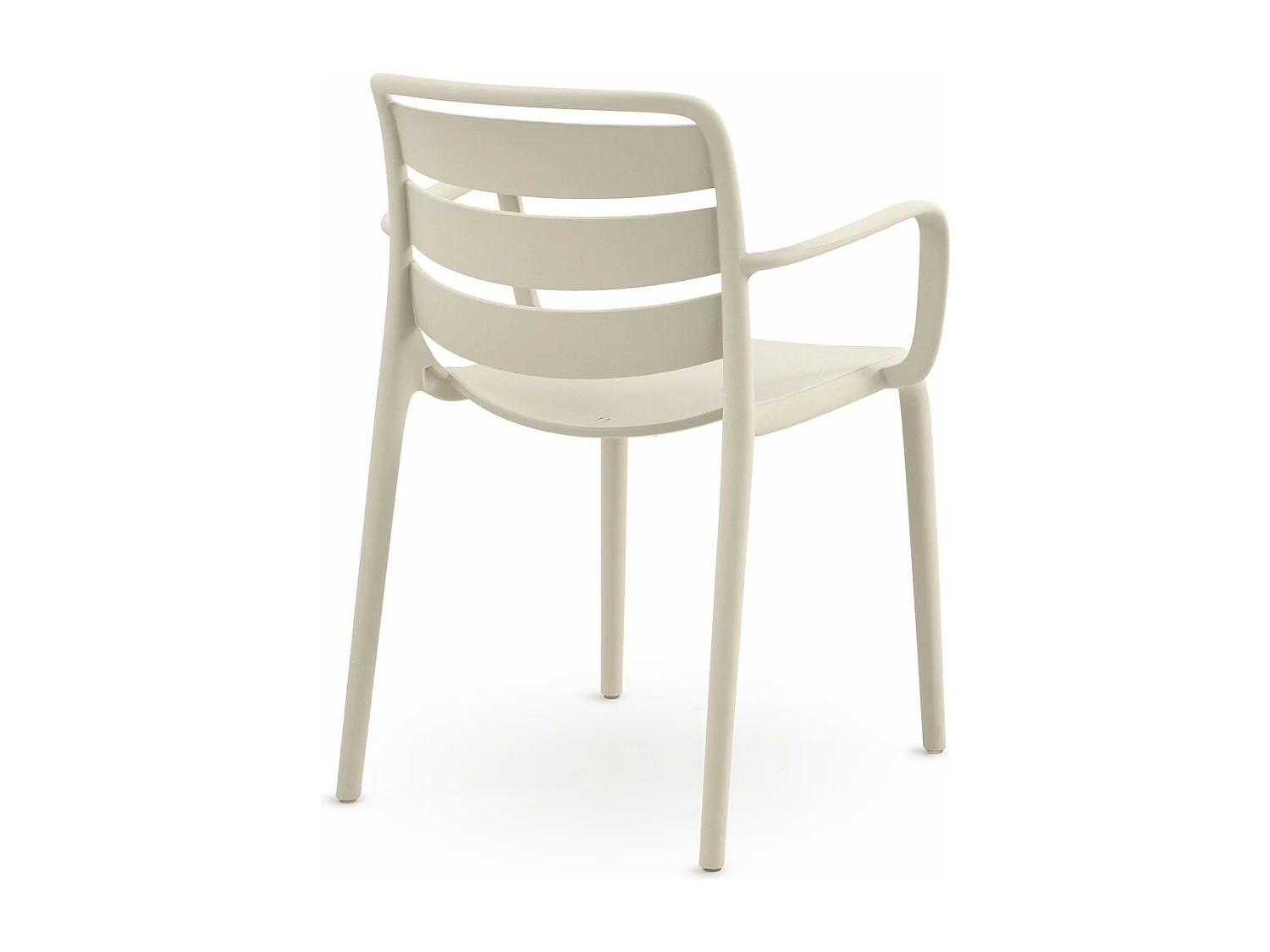 4er-Pack Sesseln aus cremefarbenem Polypropylen