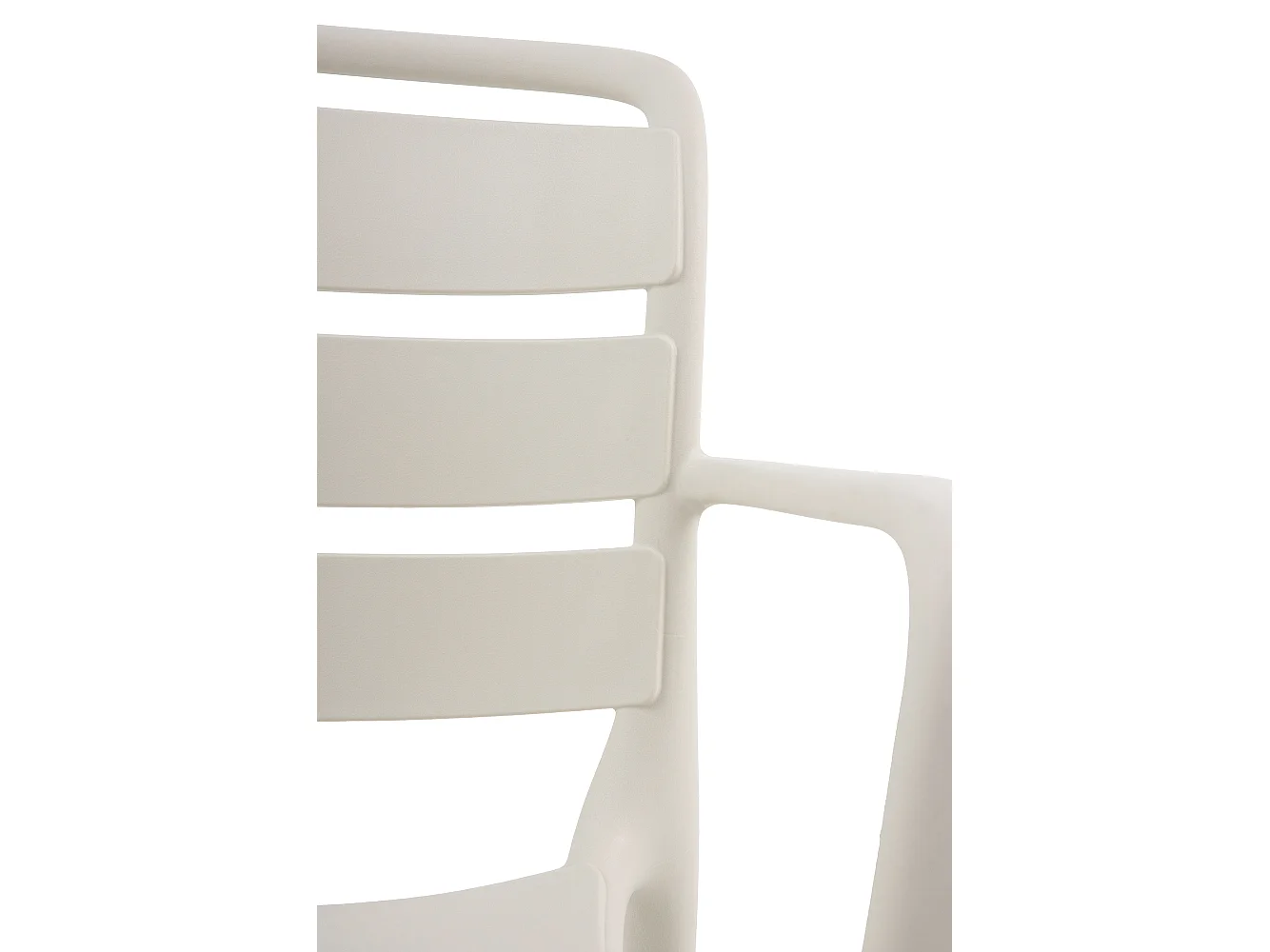 Set van 4 fauteuils van polypropyleen in crèmekleur