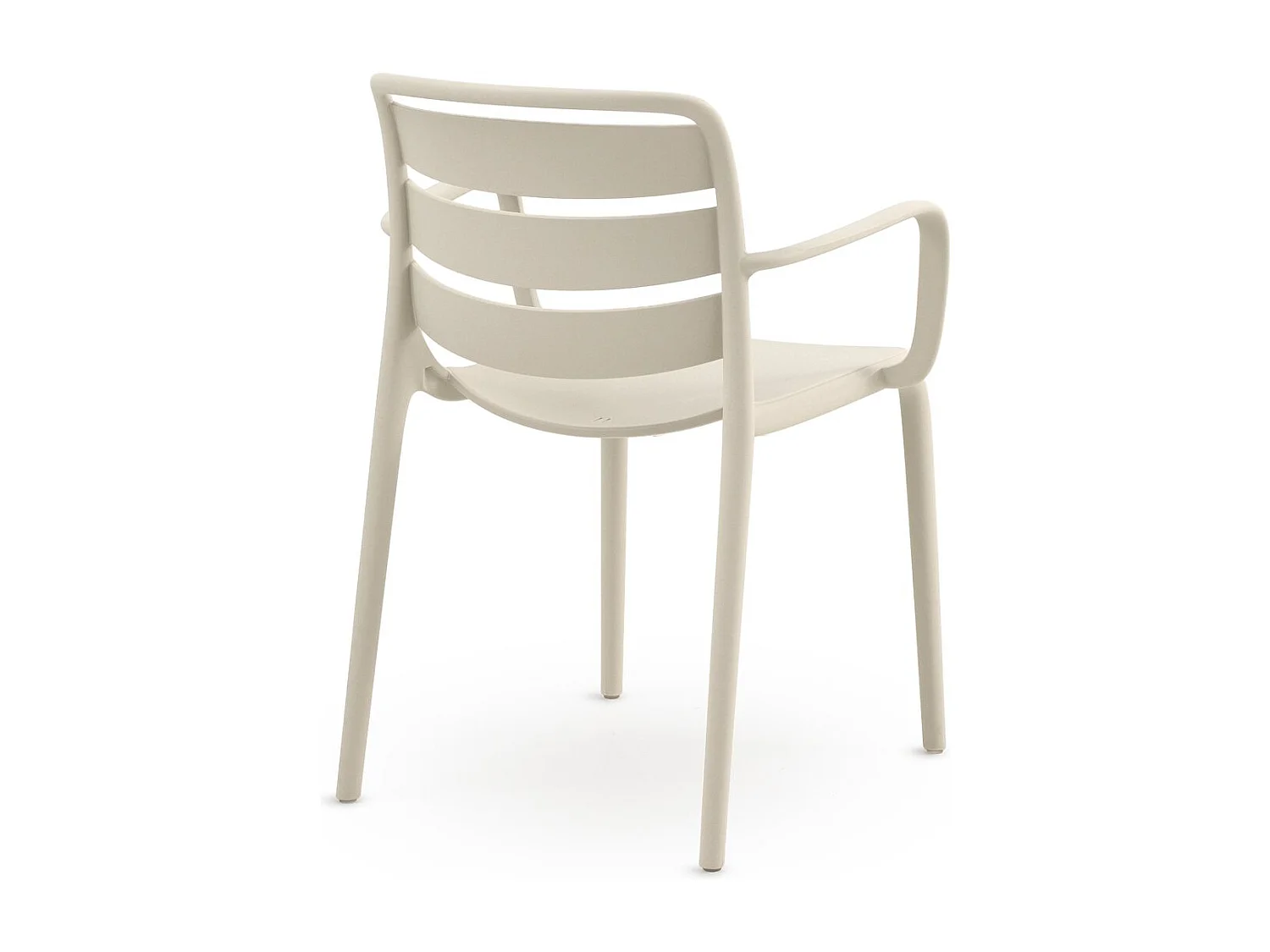 Set van 4 fauteuils van polypropyleen in crèmekleur