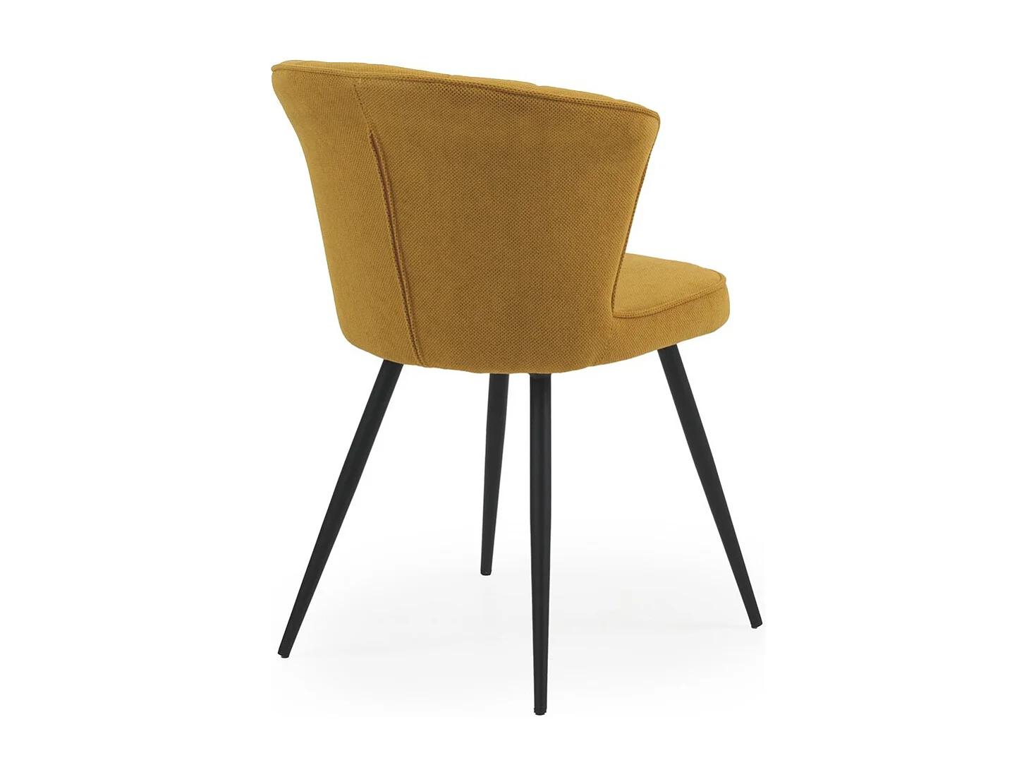 Lot de 4 chaises rembourrées couleur moutarde avec pieds métalliques noirs