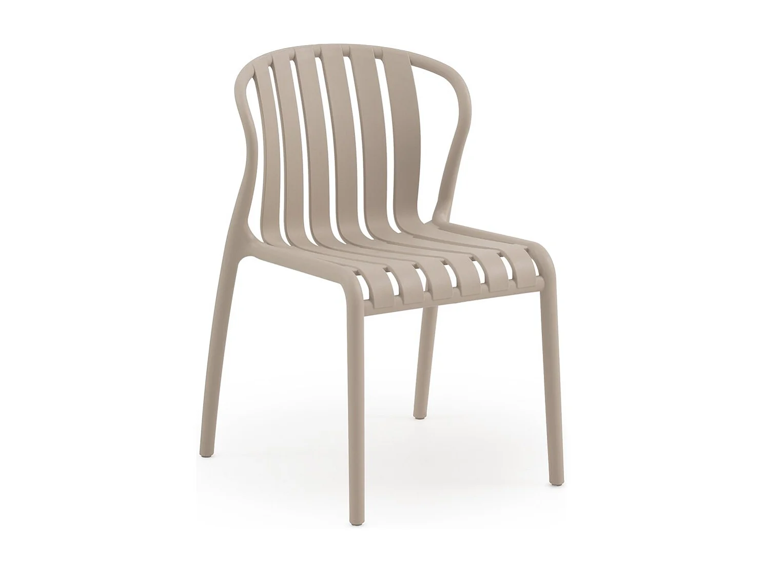 Set van 4 camelkleurige stoelen van polypropyleen