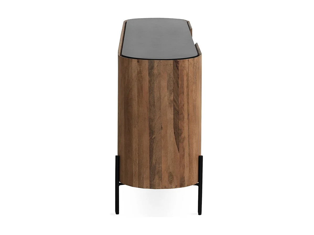 Aparador elíptico 2 portas em madeira de manga maciça