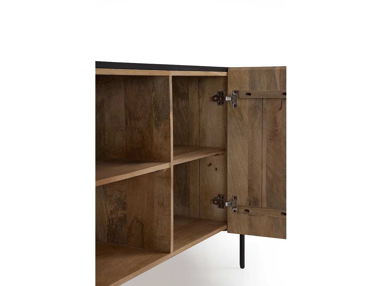 Aparador elíptico 2 portas em madeira de manga maciça