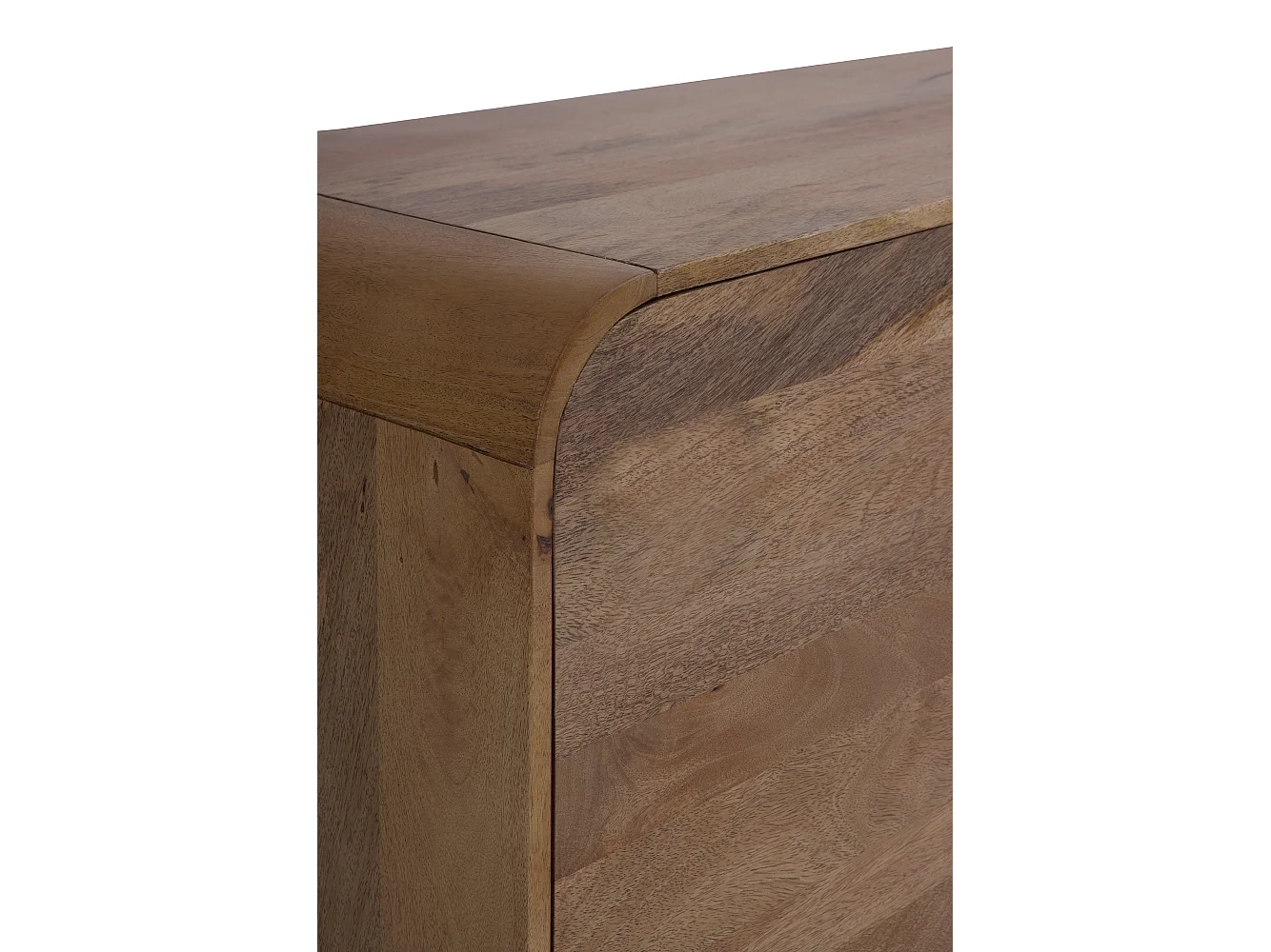 Credenza dai contorni curvi in legno massello di mango con 4 ante
