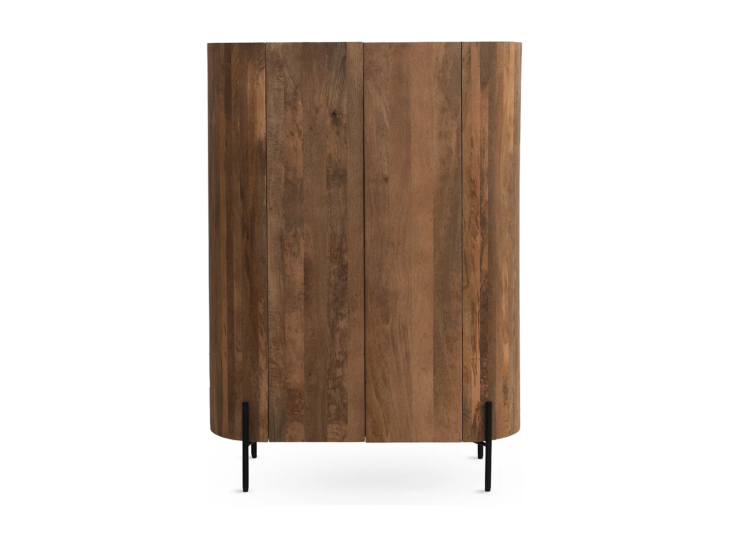 Aparador alto forma elíptica 2 puertas madera maciza de mango