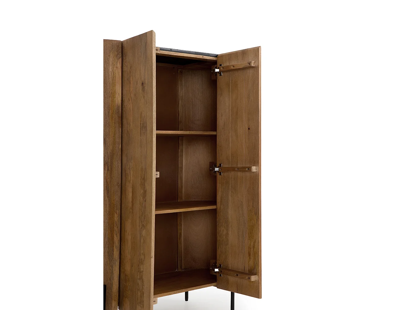 Aparador alto forma elíptica 2 puertas madera maciza de mango