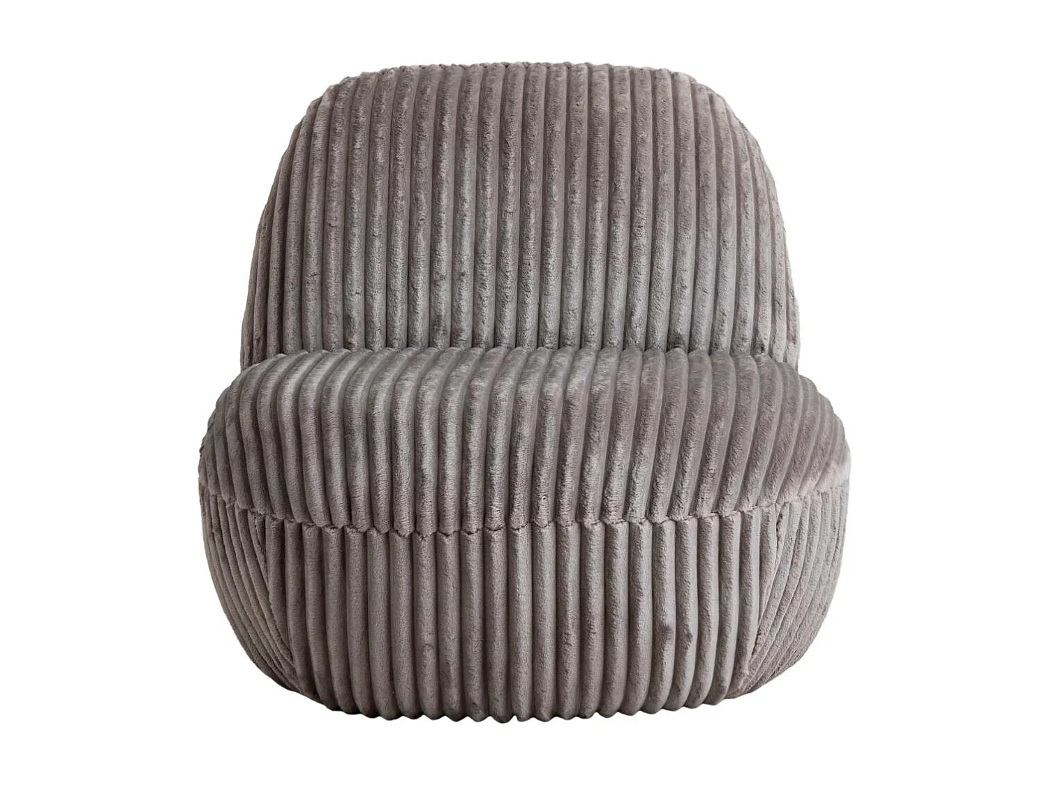 Fauteuil confort en velours côtelé gris Johanna