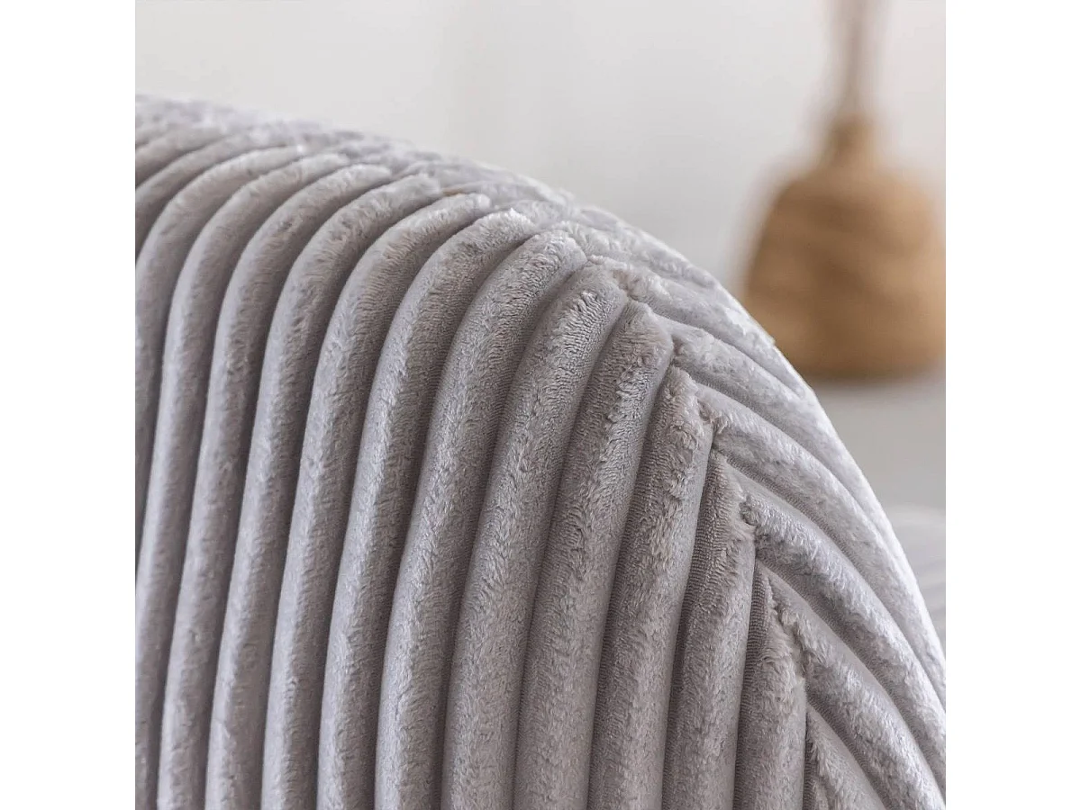 Fauteuil confort en velours côtelé gris Johanna