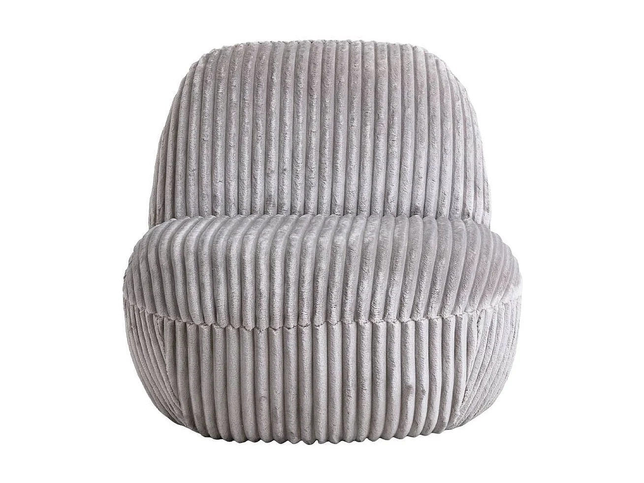 Fauteuil confort en velours côtelé gris Johanna