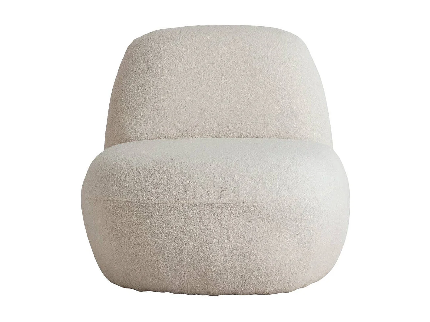 Fauteuil confort en tissu bouclette blanc Johanna