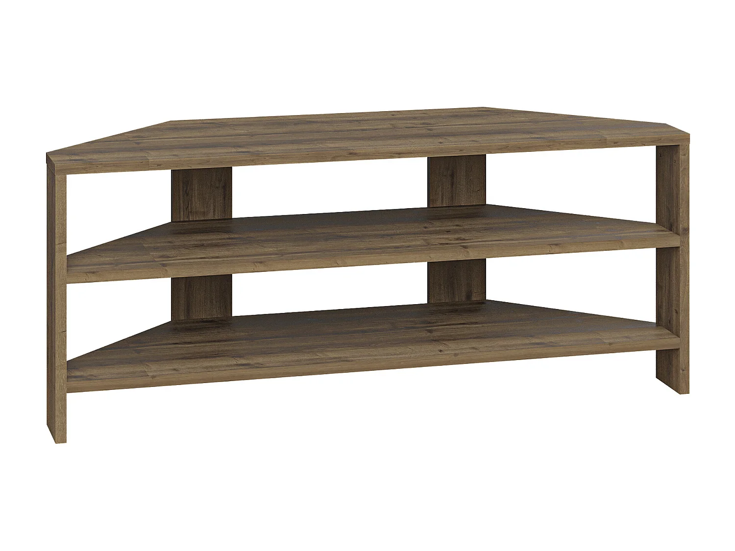 Decortie Effet Chêne Foncé 36x110x45cm Meuble TV d'angle pour TV jusqu'à 32" en aggloméré Centre multimédia Thales