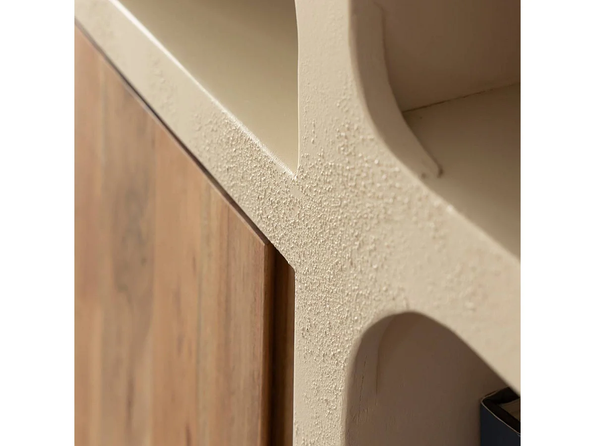 Buffet en MDF effet béton et bois d'acacia Dalva