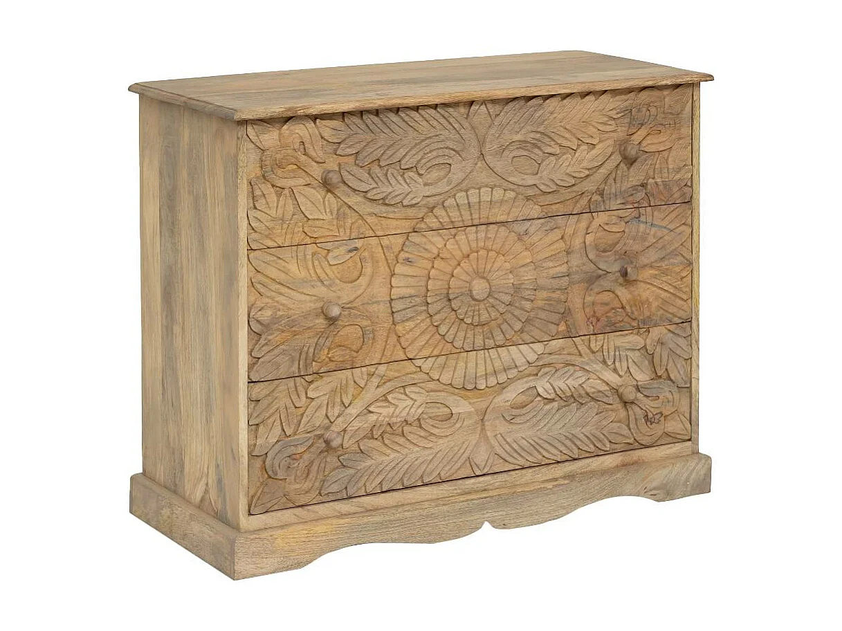 Cómoda tallada en madera de mango Adonie