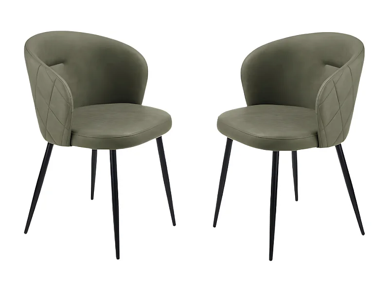 2er-Set grüne Esszimmerstühle "Boston" aus Öko-Leder cm 56x55 78h