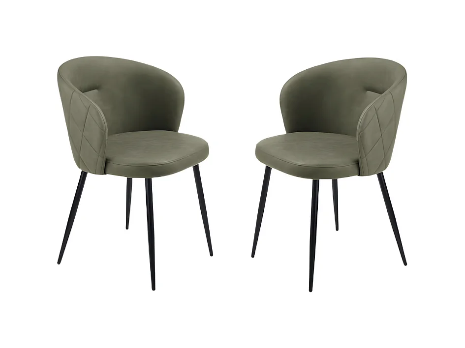 Lot de 2 chaises de salle à manger vertes "Boston" en éco-cuir cm 56x55 78h