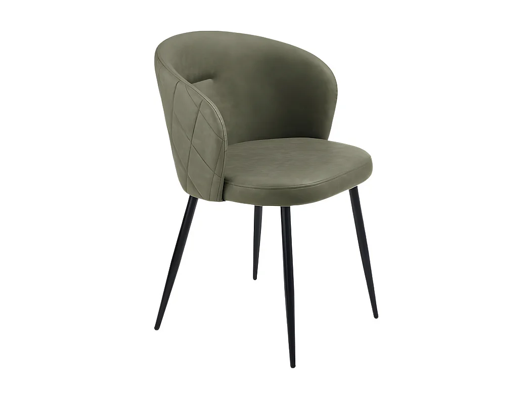 Set di 2 sedie da pranzo verdi "Boston" in ecopelle cm 56x55 78h