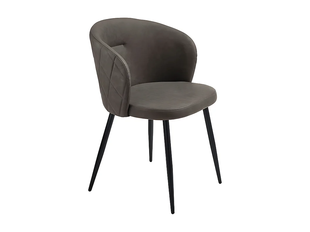 Set di 2 sedie da pranzo antracite "Boston" in ecopelle cm 56x55 78h