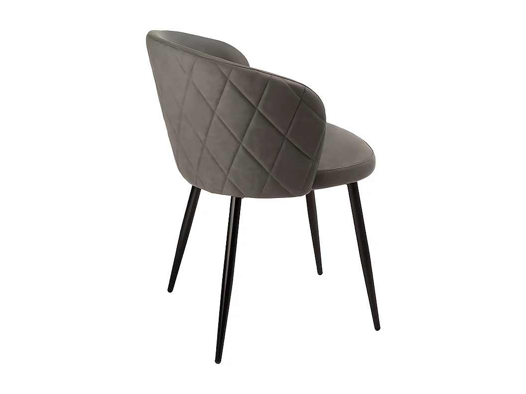 Set di 2 sedie da pranzo antracite "Boston" in ecopelle cm 56x55 78h